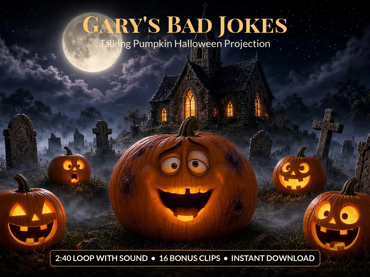 Gary's Bad Jokes: Talking Pumpkins Projection window projection preview